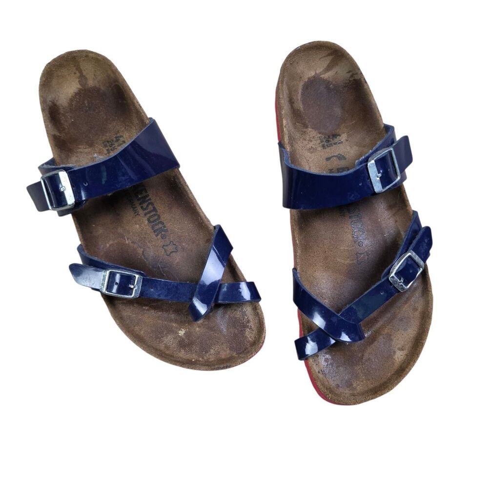 Birkenstock Mayari Sandals Women’s size 10 41 Navy Bark Blue Toe Loop